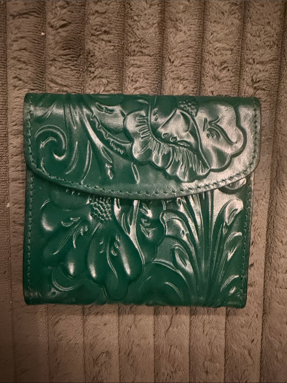 Vintage Green Floral Wallet